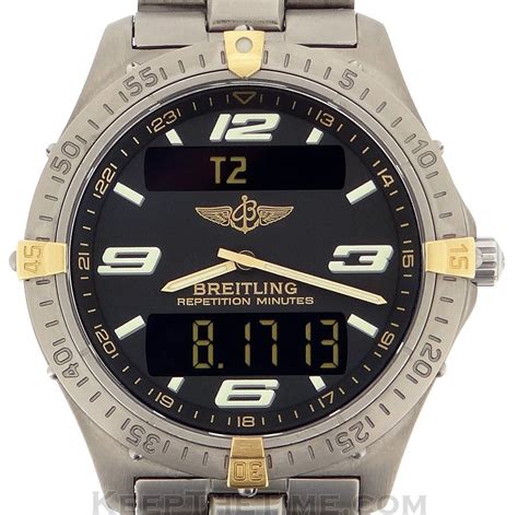 breitling old anilog didgi watch titanium quartz